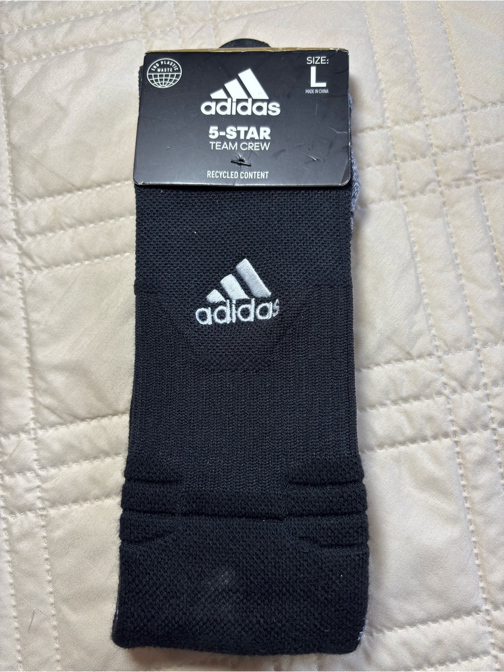 adidas 5-Star Team Crew Socks - Black (L)